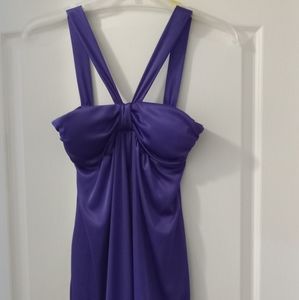 L - Vintage 2000s Party Dress Purple by Deb Fitted Sleeveless